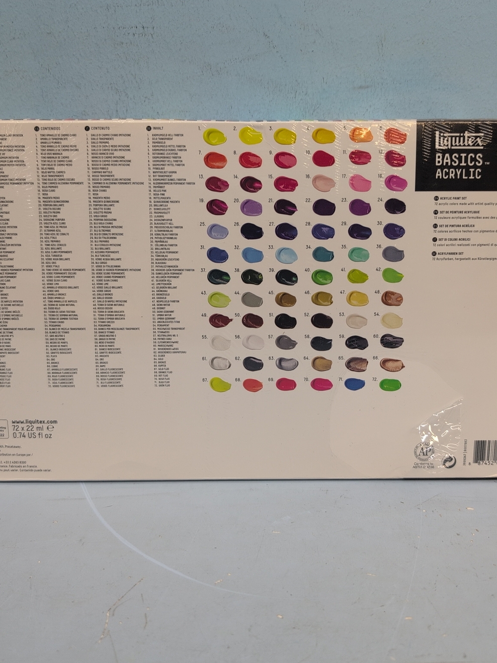 Liquitex Basics Acrylics Assorted Colors Set Of 72 Pc 22ml Tubes - Picture 6 of 10